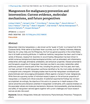 Mangosteen for malignancy prevention and intervention cover