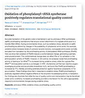 Oxidation of phenylalanyl-tRNA landing page
