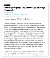 Driving Progress and Innovation landing page