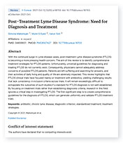 Post-Treatment Lyme Disease Syndrome landing page